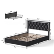 Home Square 3-Piece Set with Platform Full Bed & 2 Nightstands in Black