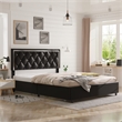 Home Square 3-Piece Set with Platform Queen Bed & 2 Nightstands in Black