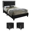 Home Square 3-Piece Set with Queen Platform Bed & 2 Nightstands in Black
