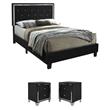 Home Square 3-Piece Set with Full Platform Bed & 2 Nightstands in Black