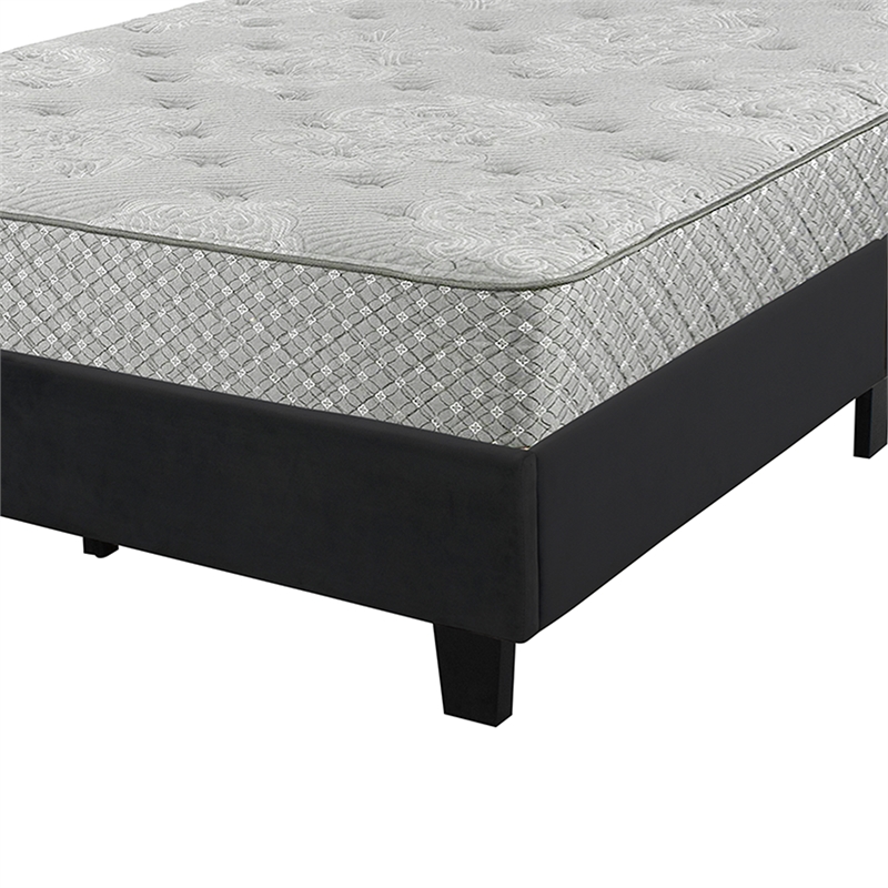 Home Square 3-Piece Set with Full Platform Bed & Chest & Nightstand in Black