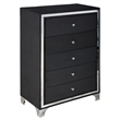 Home Square 3-Piece Set with Full Platform Bed & Chest & Nightstand in Black