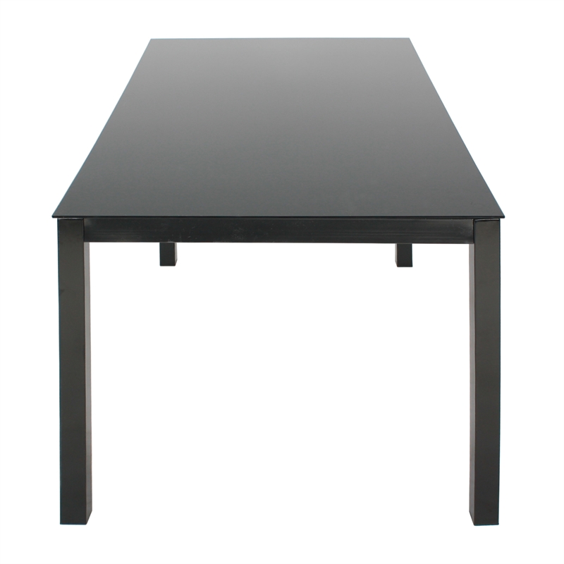 Home Square 5-Piece Set with 4 Dining Chairs and Metal Dining Table in Black