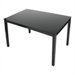 Home Square 5-Piece Set with 4 Dining Chairs and Metal Dining Table in Black