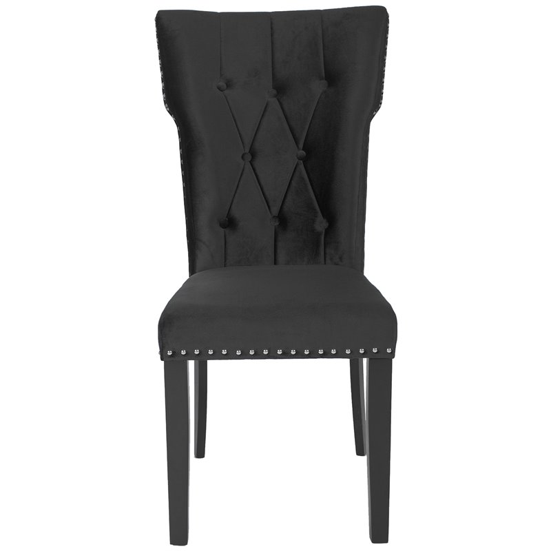 Home Square 5-Piece Set with 4 Dining Chairs and Metal Dining Table in Black