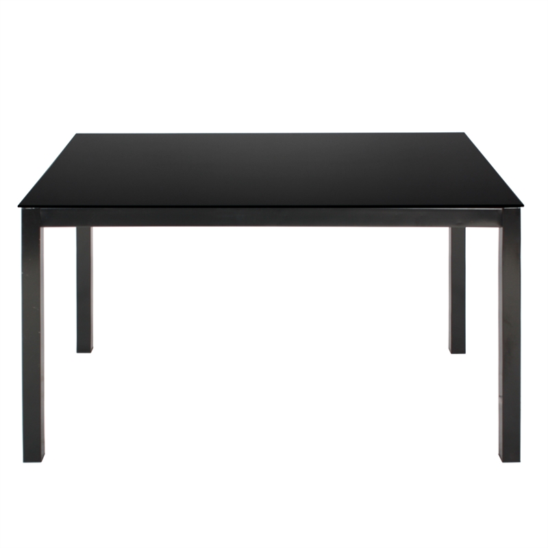 Home Square 5-Piece Set with 4 Dining Chairs and Metal Dining Table in Black
