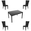 Home Square 5-Piece Set with 4 Dining Chairs and Metal Dining Table in Black