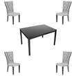 Home Square 5-Piece Set with 4 Dining Chairs and Dining Table in Gray & Black