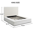 Home Square 2-Piece Set with Platform King Bed and 5 Drawer Chest in Cream