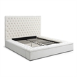 Home Square 2-Piece Set with Platform King Bed and 5 Drawer Chest in Cream