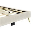 Home Square 2-Piece Set with Platform Twin Bed and 5 Drawer Chest in Cream