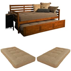 Home Square 3-Piece Set with 2 Daybed Mattresses and Daybed in Barbados Brown