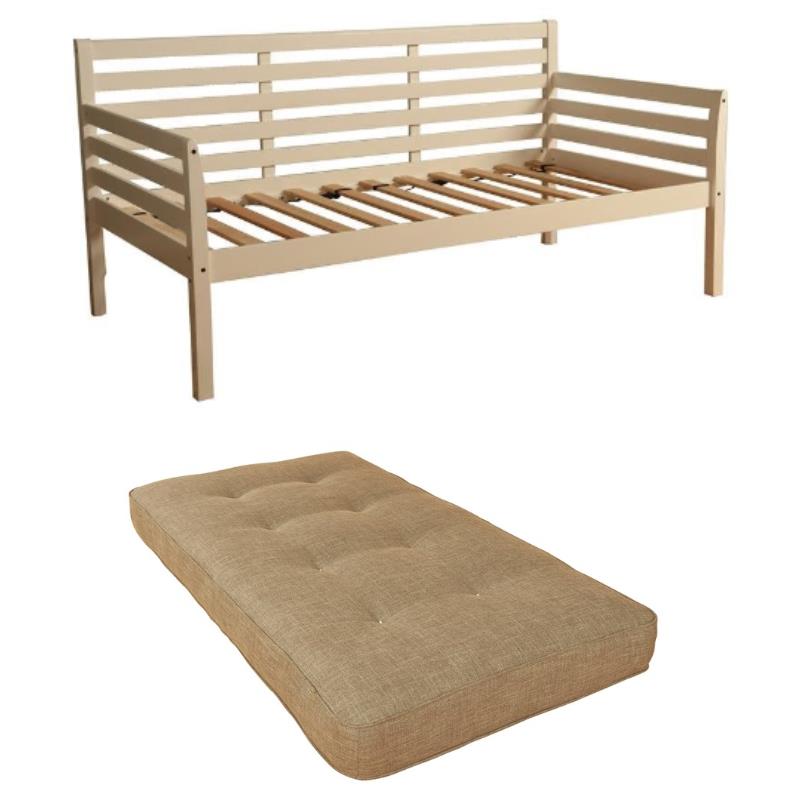 Home Square 2-Piece Set with Daybed Mattress and Daybed in White
