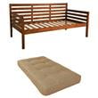 Home Square 2-Piece Set with Daybed Mattress and Daybed in Medium Brown