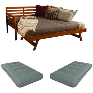 Home Square 3-Piece Set with 2 Daybed Mattresses & Daybed in Barbados Brown