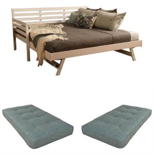 Home Square 3-Piece Set with 2 Daybed Mattresses & Daybed in White