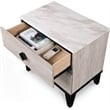 Home Square 2 Drawer Wood Nightstand in Beige Finish - Set of 2