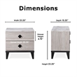 Home Square 2 Drawer Wood Nightstand in Beige Finish - Set of 2