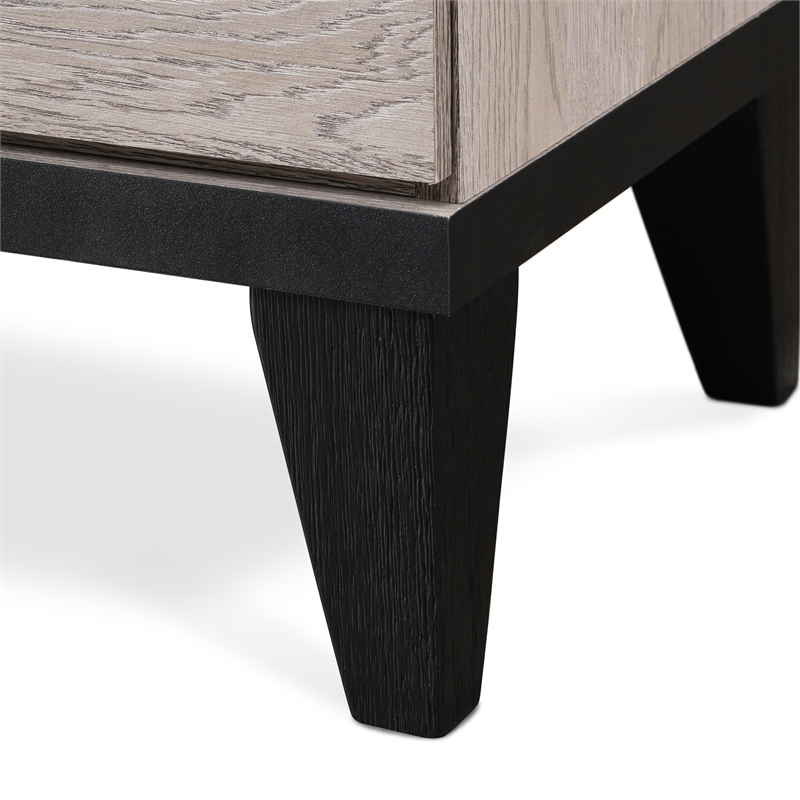 Home Square 2 Drawer Wood Nightstand in Beige Finish - Set of 2