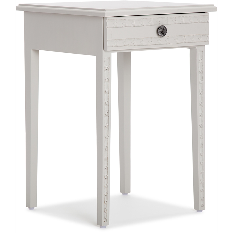 Home Square Wood Nightstand with Drawer in Light Gray - Set of 2