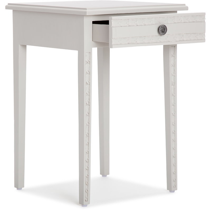 Home Square Wood Nightstand with Drawer in Light Gray - Set of 2