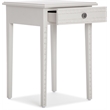 Home Square Wood Nightstand with Drawer in Light Gray - Set of 2
