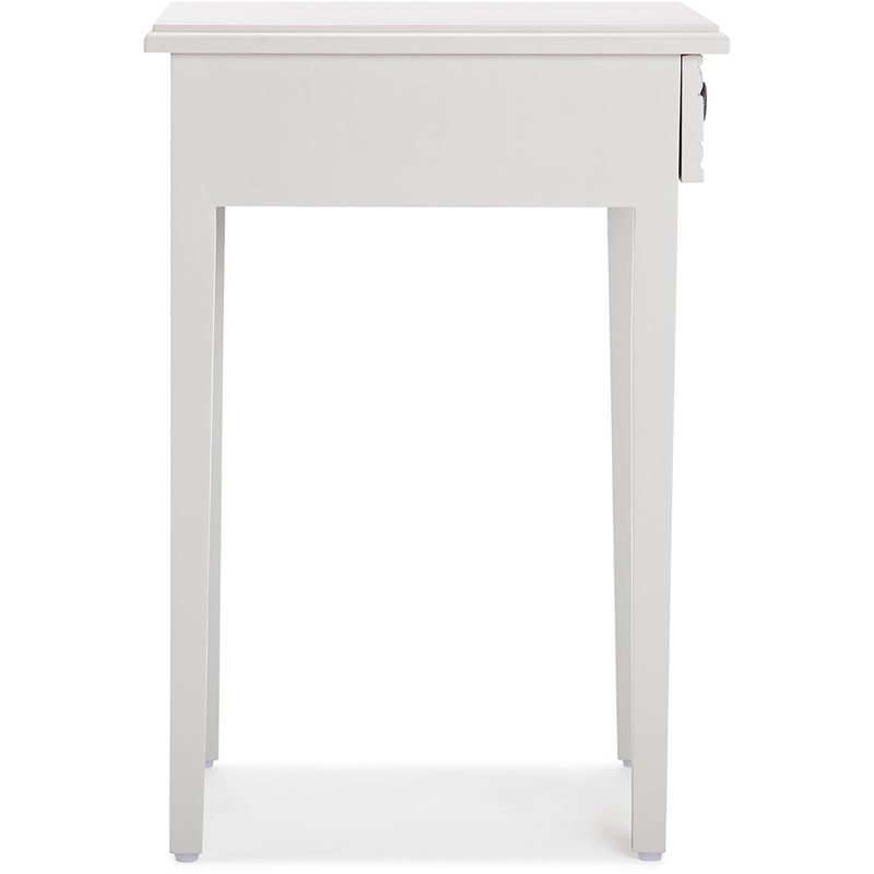 Home Square Wood Nightstand with Drawer in Light Gray - Set of 2