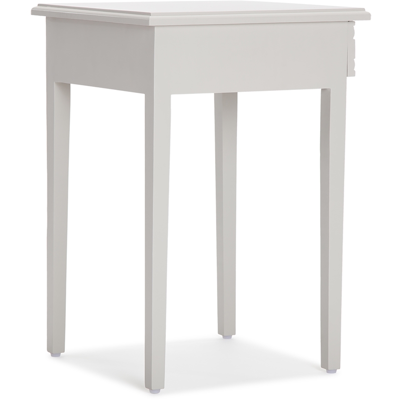Home Square Wood Nightstand with Drawer in Light Gray - Set of 2