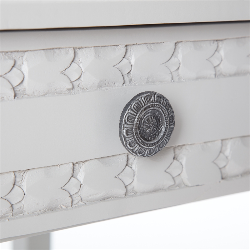 Home Square Wood Nightstand with Drawer in Light Gray - Set of 2
