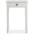 Home Square Wood Nightstand with Drawer in Light Gray - Set of 2