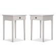 Home Square Wood Nightstand with Drawer in Light Gray - Set of 2