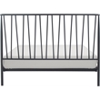 Home Square 2-Piece Set with Side Table and Metal Queen Bed in White & Black