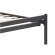 Home Square 2-Piece Set with Side Table and Metal Queen Bed in White & Black