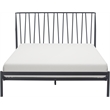 Home Square 3-Piece Set with 2 Side Tables and Metal Queen Bed in Black