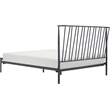 Home Square 2-Piece Set with Side Table and Metal Queen Bed in Black