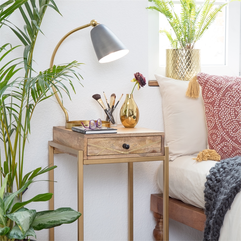 Home Square 3-Piece Set with 2 Accent Tables and Platform Queen Bed