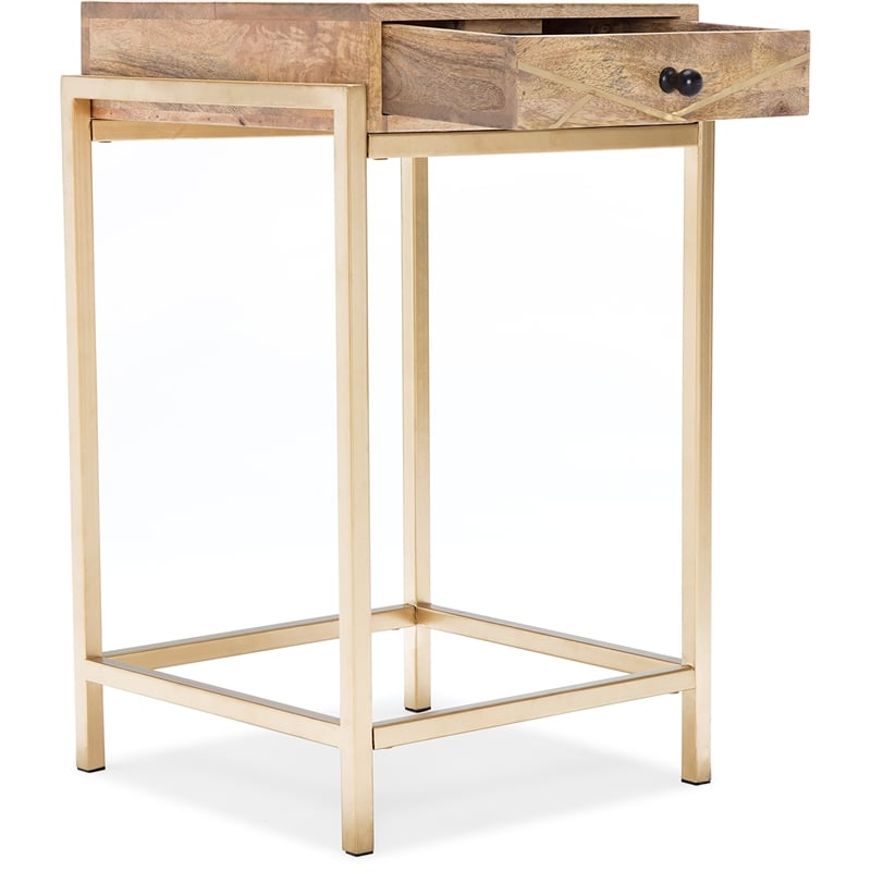 Home Square 2-Piece Set with Accent Table and Platform Queen Bed