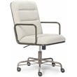 Home Square 2-Piece Set with Fabric Desk Chair and Writing Desk in Brown & Cream