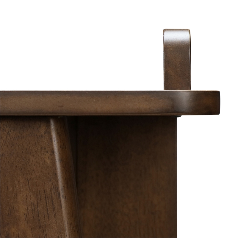 Home Square 2-Piece Set with Leather Chair and Writing Desk in Brown