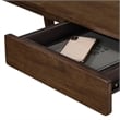Home Square 2-Piece Set with Leather Chair and Writing Desk in Brown
