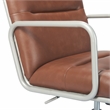 Home Square 2-Piece Set with Leather Chair and Writing Desk in Brown