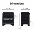Home Square 2 Drawer Nightstand with USB in Black Finish - Set of 2