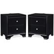 Home Square 2 Drawer Nightstand with USB in Black Finish - Set of 2