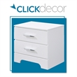 Home Square 2 Drawer Wood Nightstand in White Finish - Set of 2