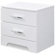 Home Square 2 Drawer Wood Nightstand in White Finish - Set of 2