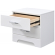 Home Square 2 Drawer Wood Nightstand in White Finish - Set of 2
