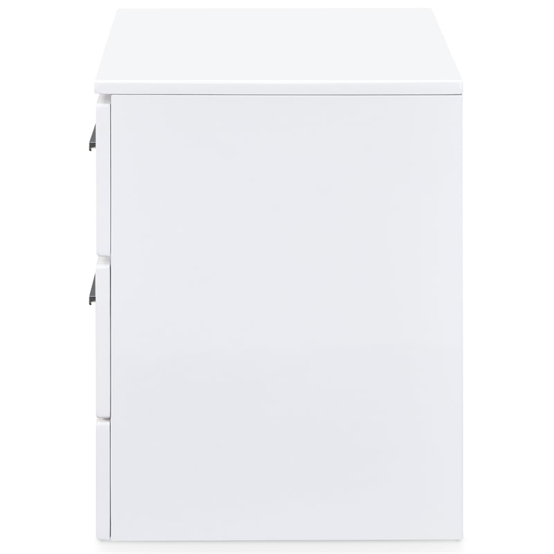 Home Square 2 Drawer Wood Nightstand in White Finish - Set of 2