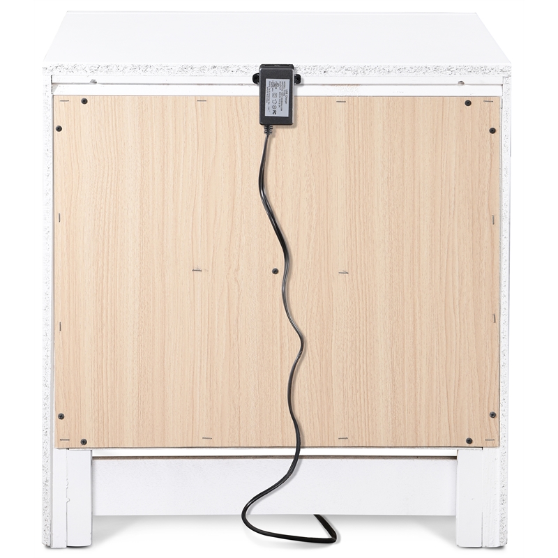 Home Square 2 Drawer Nightstand with USB in White Finish - Set of 2