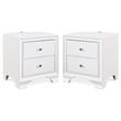 Home Square 2 Drawer Nightstand with USB in White Finish - Set of 2