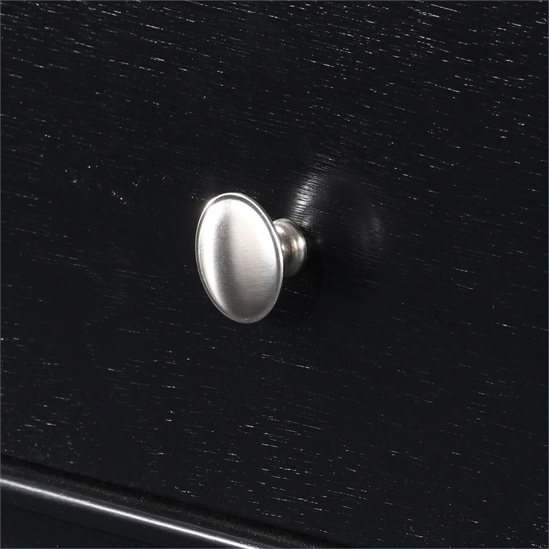 Home Square 1 Drawer Nightstand with USB in Black Finish - Set of 2